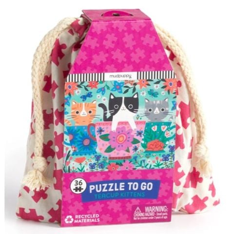 36 Piece Puzzle To Go: Teacup Kittens