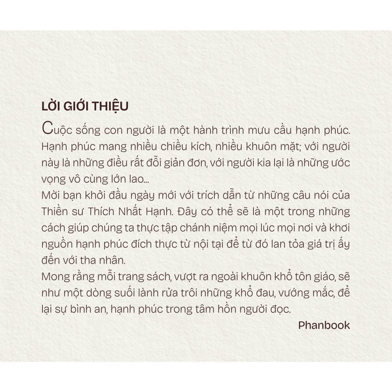 365 Ngày Hạnh Phúc-Thích Nhất Hạnh (Bìa Loxo)