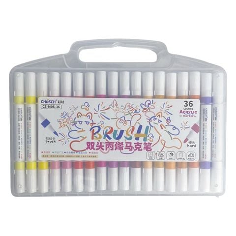 Hộp Bút Màu Vẽ Acrylic Marker Cao Cấp M05-36 Màu (2 Đầu)