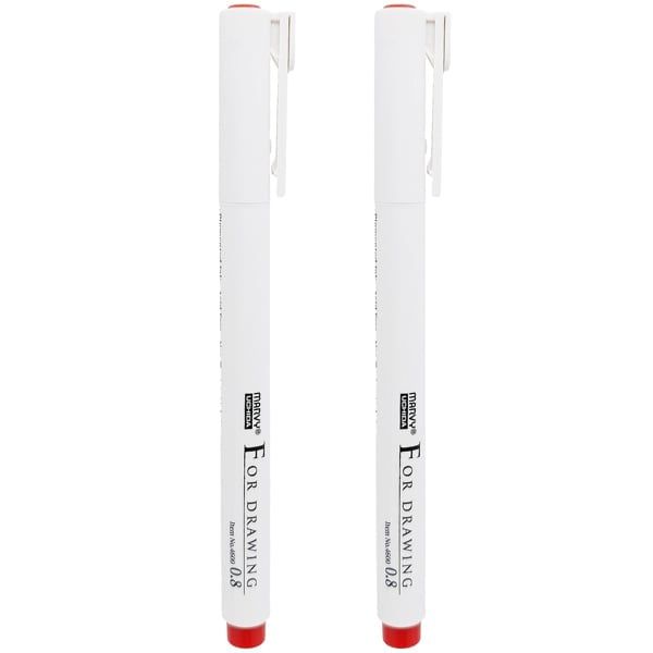 Bút Vẽ Kỹ Thuật Marvy 4600 Màu Đỏ Ngòi 0.8mm