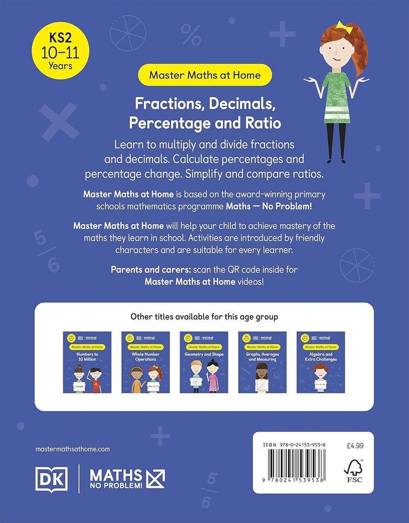 MATHS - NO PROBLEM! AGES 10 -11: FRACTIONS, DECIMALS, PERCENTAGE AND RATIO_DK 1125