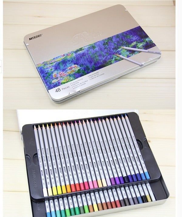 Bộ Chì Màu Marco Raffine 48 Cây - hộp thiếc