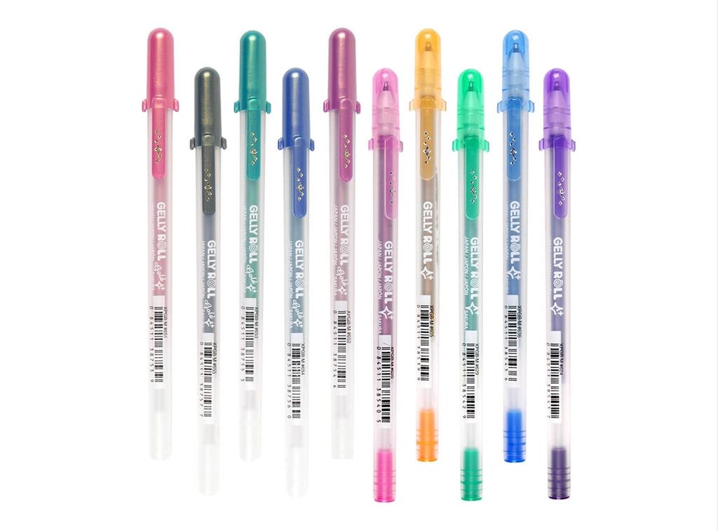 SAKURA - BÚT GEL, NHŨ VÀNG/BẠC VIỀN MÀU