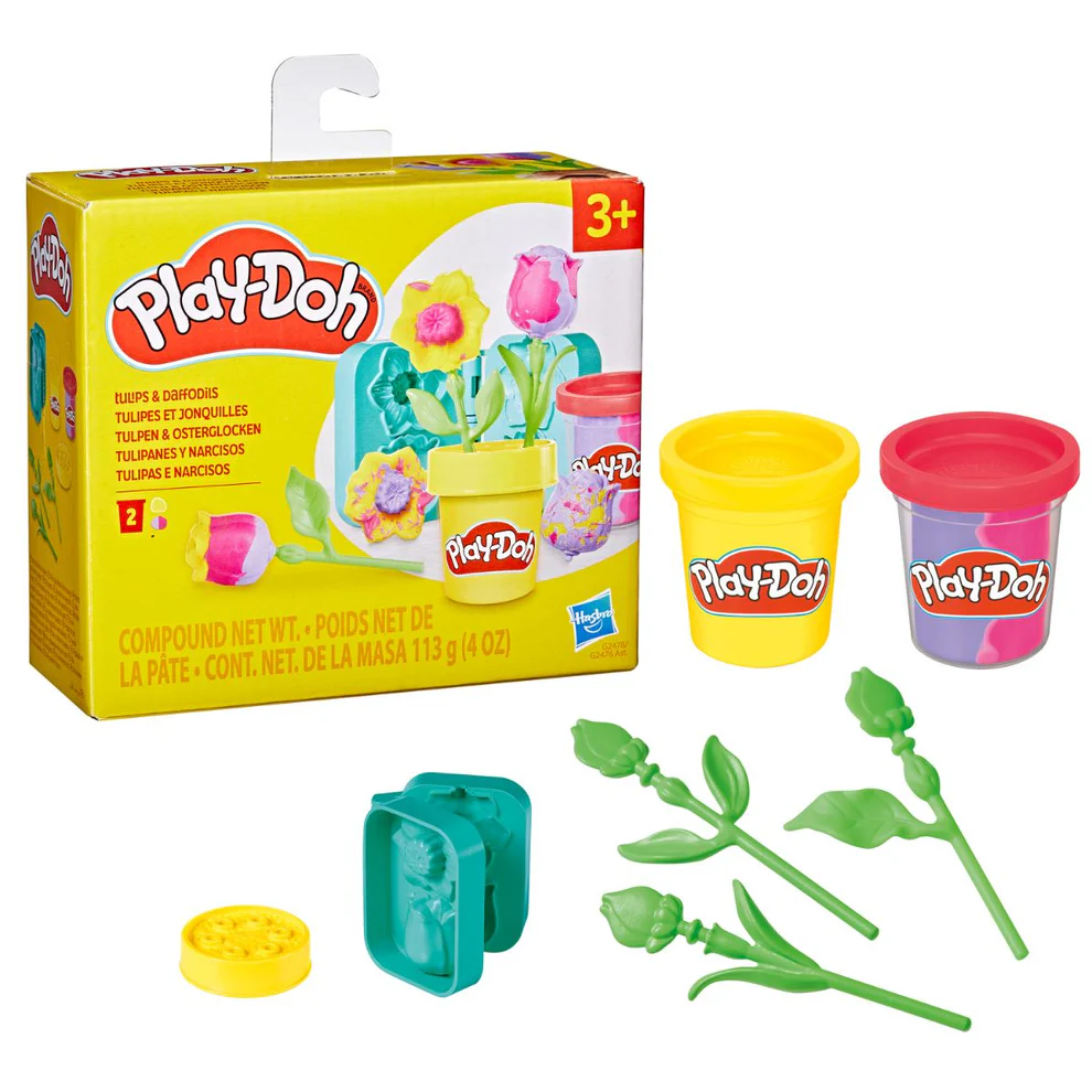 PLAYDOH Bộ Khuôn Làm Hoa Tulip Thần Kỳ Và Bột Nặn 4 Màu Mini CBG2478/G2476-23241(Vta)