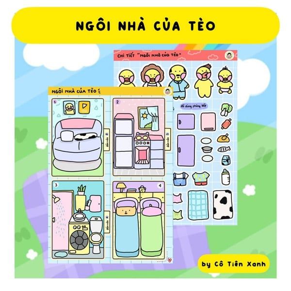 Bộ Tranh Tương Tác Cô Tiên Xanh - Ngôi Nhà Của Tèo
