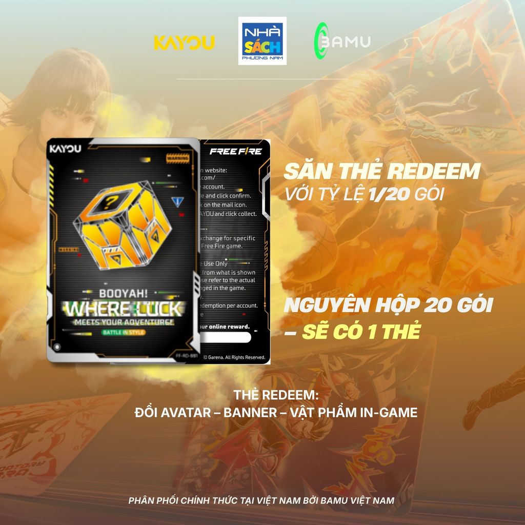 Kayou Hộp Thẻ Sưu Tầm Free Fire Người Sống Sót Cuối Cùng Gói Sinh Tồn HH00012 (Bamu)