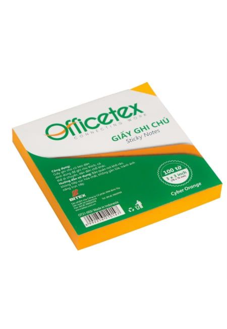 Giấy Ghi Chú OFFICETEX 3*3 CYBER Cam