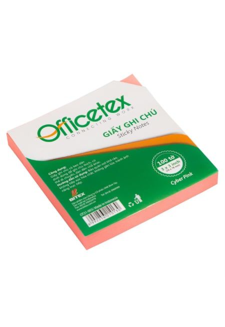 Giấy Ghi Chú OFFICETEX 3*3 CYBER Hồng