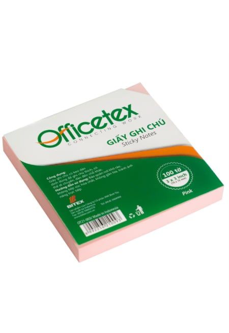 Giấy Ghi Chú OFFICETEX 3*3 Màu Hồng