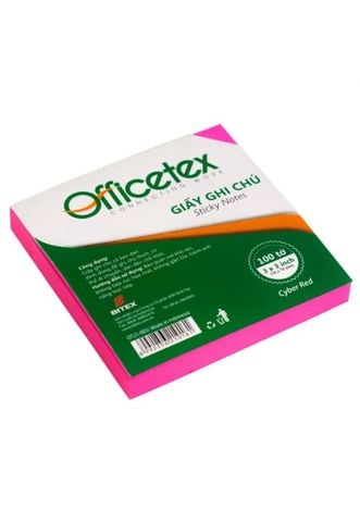 Giấy Ghi Chú OFFICETEX 3*3 CYBER Đỏ