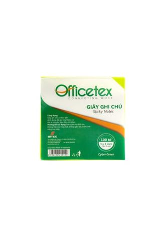 Giấy Ghi Chú OFFICETEX 3*3 CYBER Xanh Lá