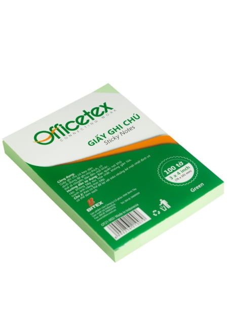 Giấy Ghi Chú OFFICETEX 3*4 Màu Xanh Lá