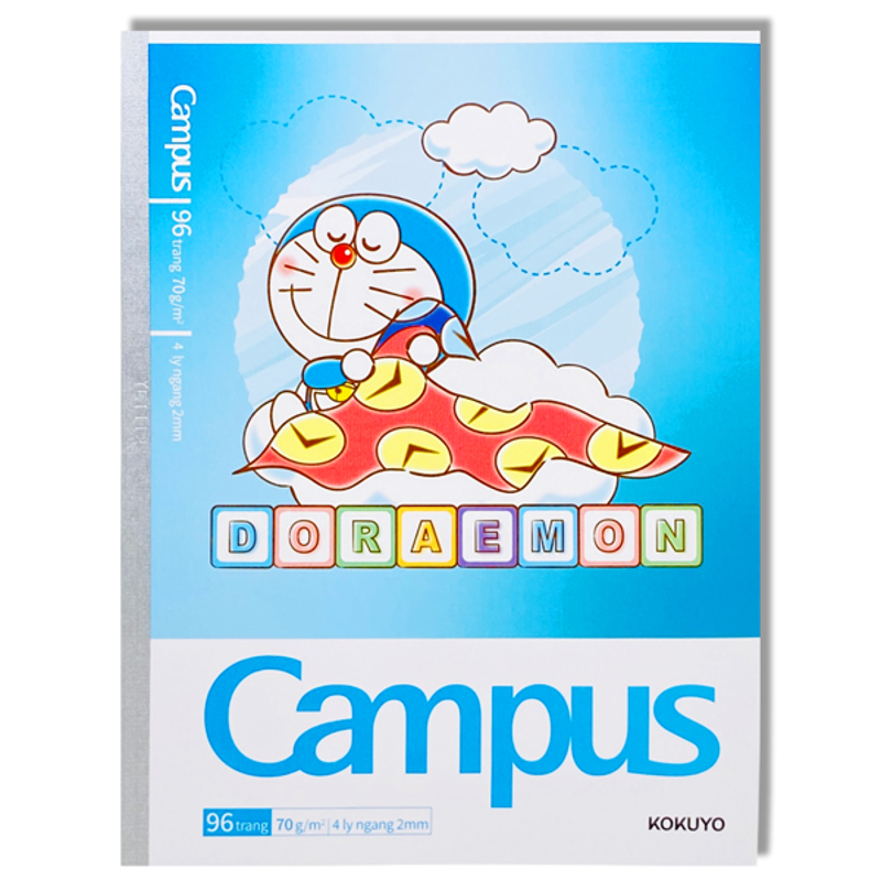 Campus - Tập Học Sinh 96Tr Doraemon A5 Đl100gsm 4 Ô Ly Vuông NB-A5Ol96DOR-01 (Giao mẫu ngẫu nhiên)
