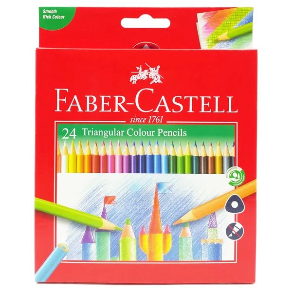 CHÌ MÀU KHÔ TAM GIÁC TRICOLOUR, 24 MÀU (COX-0056)