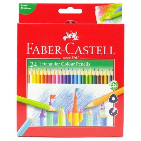 CHÌ MÀU KHÔ TAM GIÁC TRICOLOUR, 24 MÀU (COX-0056)