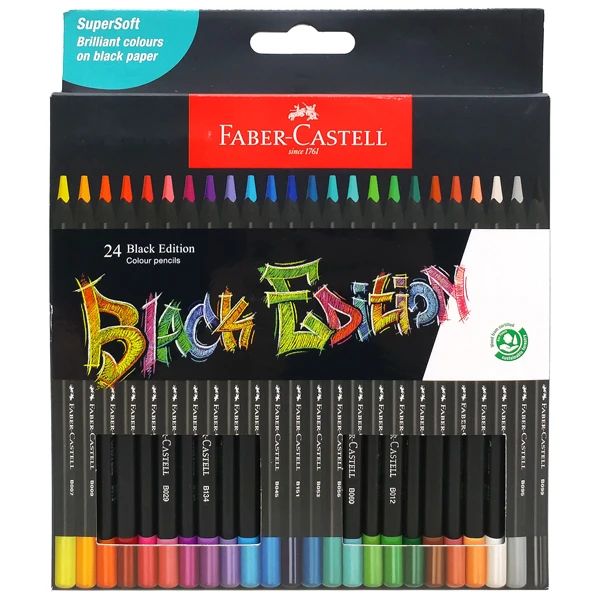 FABER CASTELL - CHÌ MÀU KHÔ BLACK EDITION, 24 MÀU (COX-0056)