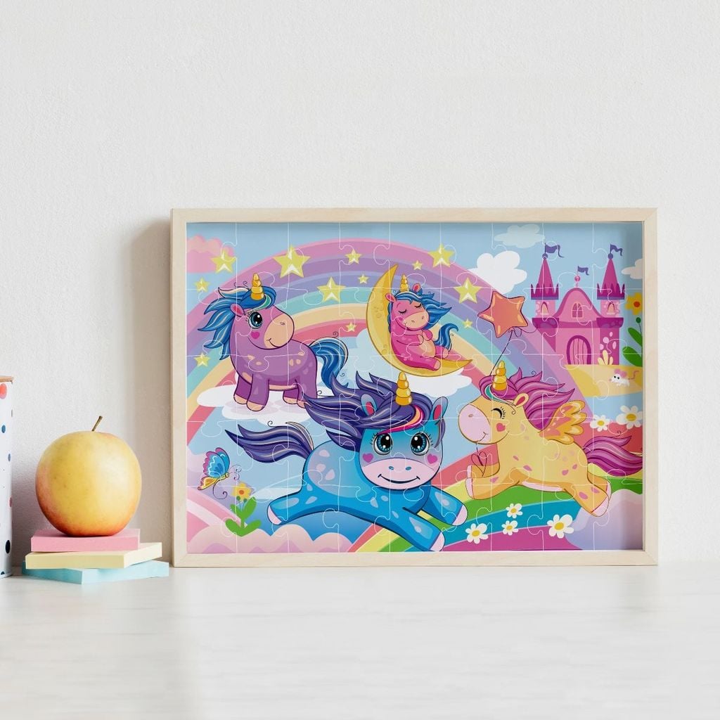 45 Piece Junior Jigsaw Carry & Play Rainbow Unicorns