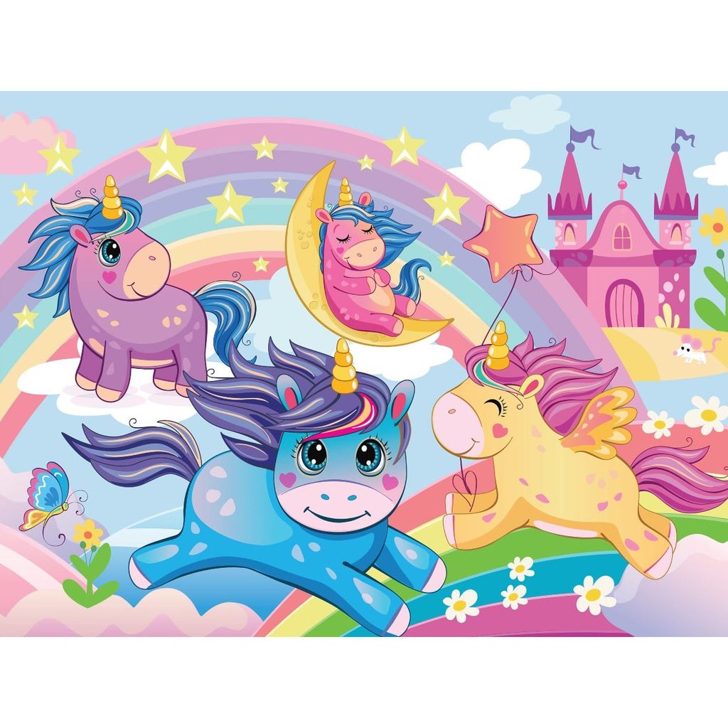45 Piece Junior Jigsaw Carry & Play Rainbow Unicorns