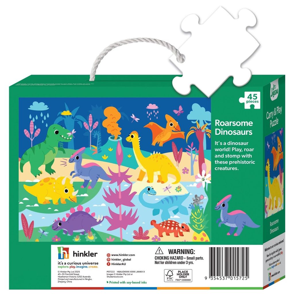 45 Piece Junior Jigsaw Carry & Play Roarsome Dinosaurs
