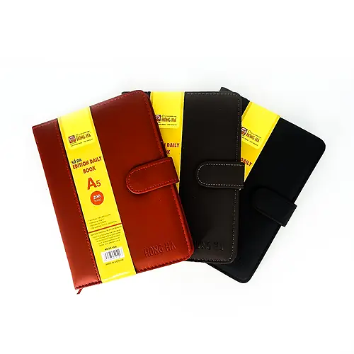 Sổ Bìa Da Edition Daily Book A5  - 200 Trang - Hồng Hà