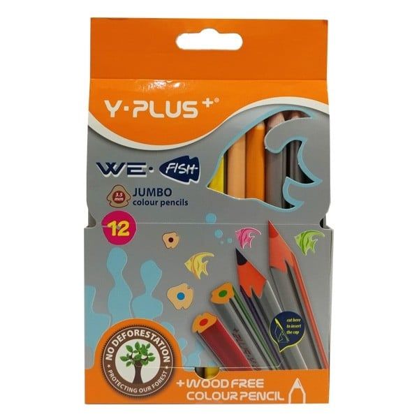 Bút Chì Màu Gỗ WE FISH JUMBO - 12 màu - Y PLUS+ TC150200_