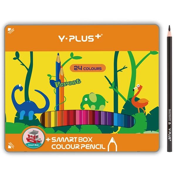 Y PLUS - VIẾT CHÌ MÀU GỖ PC180100_FR FOREST 24M HỘP THIẾC (ST-5390)