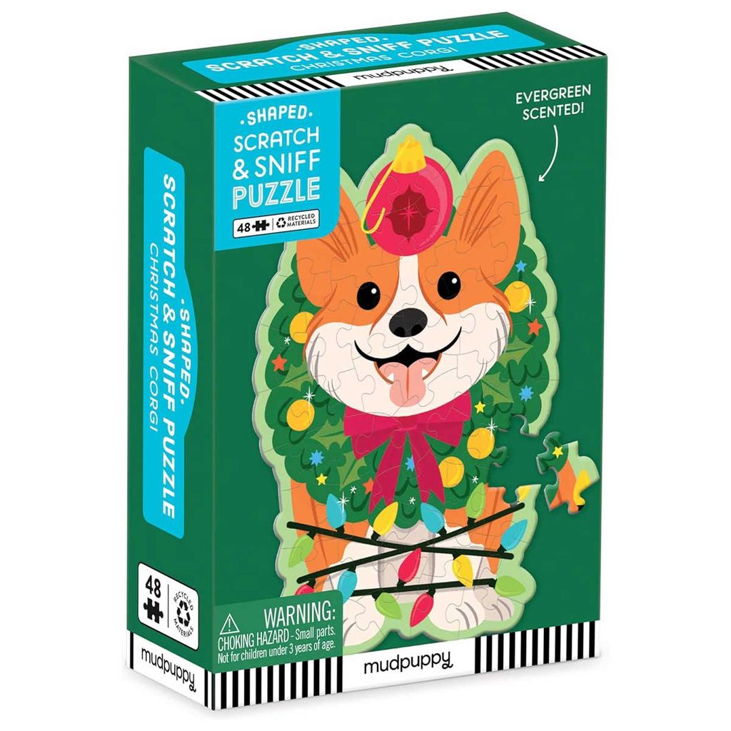 48 Scratch & Sniff Puzzle: Christmas Corgi