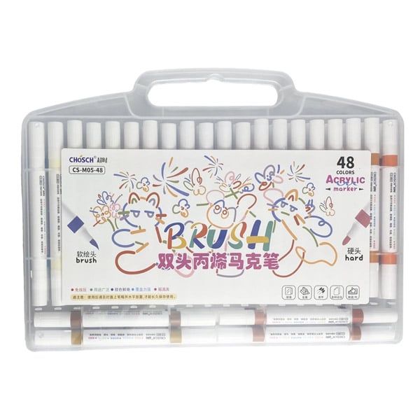 Hộp Bút Màu Vẽ Acrylic Marker Cao Cấp M05-48 Màu (2 Đầu)