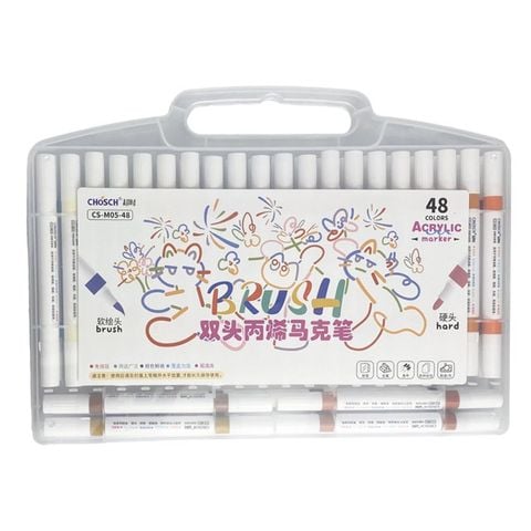 Hộp Bút Màu Vẽ Acrylic Marker Cao Cấp M05-48 Màu (2 Đầu)