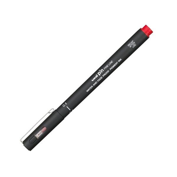 UNI - VIẾT VẼ KỸ THUẬT NGÒI 0.8MM, ĐỎ (PIN08-RD) (12C/H) (TA-0640)
