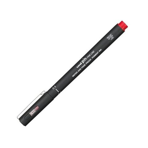 UNI - VIẾT VẼ KỸ THUẬT NGÒI 0.8MM, ĐỎ (PIN08-RD) (12C/H) (TA-0640)