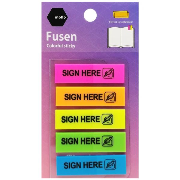 MOTTO - GIẤY NOTE FILM SIGN 5 MÀU 44X12MM CYFF12-SI