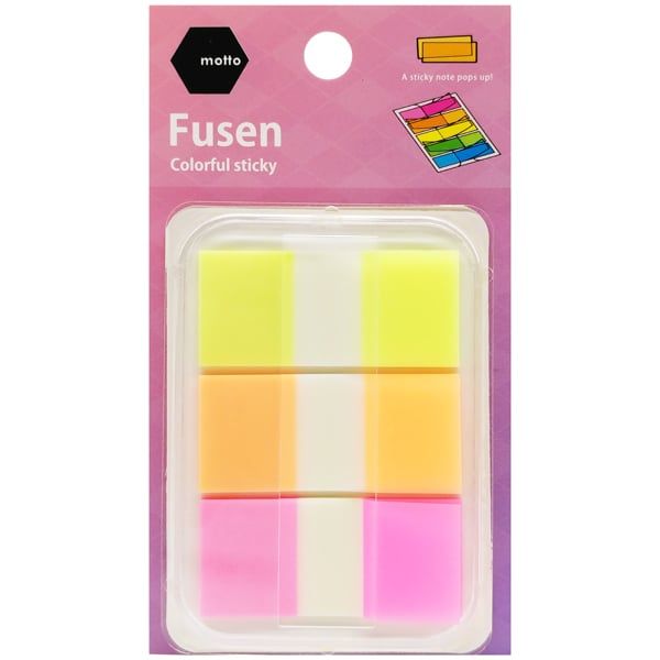 MOTTO - GIẤY NOTE FILM CASE HALF 3 MÀU 44X20MM CYFFCS-3CH
