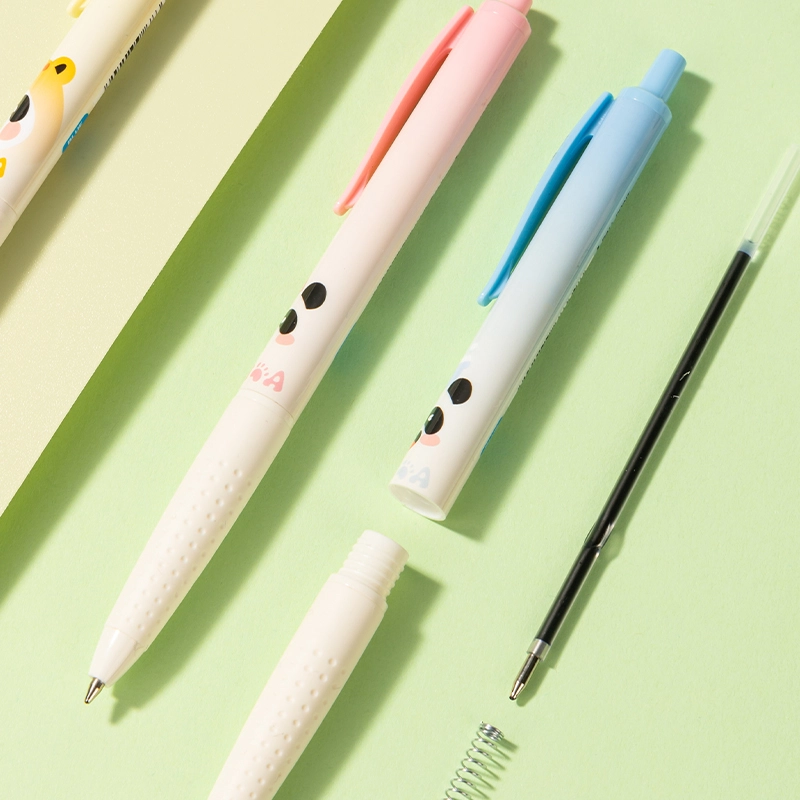 Bút Bi Bấm Mực Xanh 0.7Mm EQ64-BL