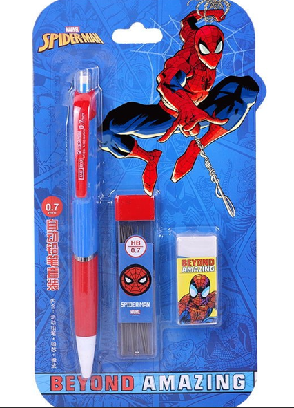 Bộ Viết Chì Bấm Kèm Phụ Kiện Spiderman