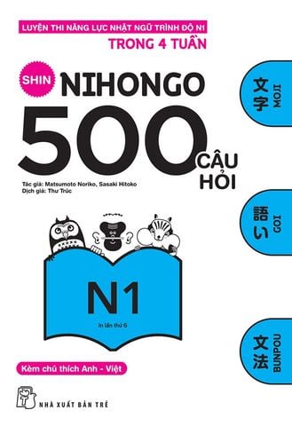 500 Câu Hỏi Luyện Thi Năng Lực Nhật Ngữ Trình Độ N1 (Tái bản năm 2024)