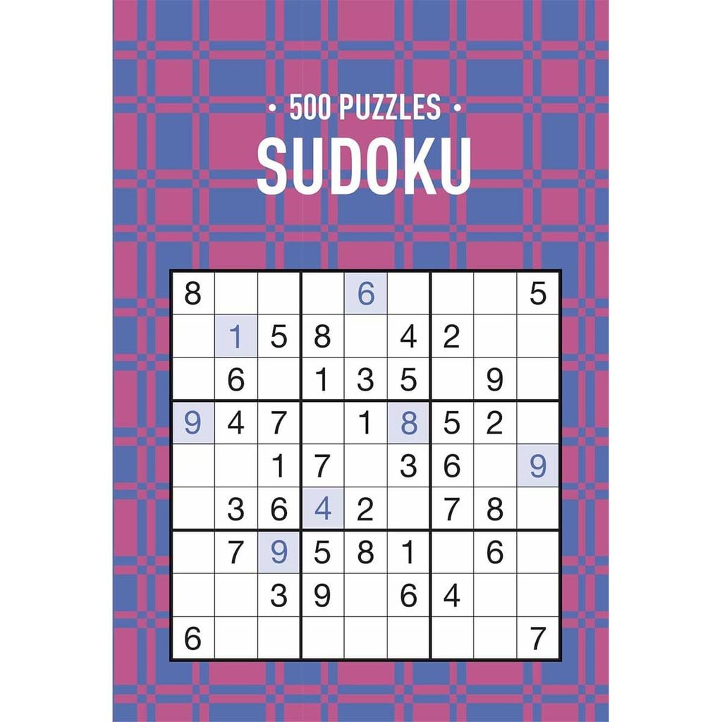 500 Puzzles Book - Sudoku - Blue & Red Geometric