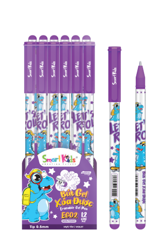 Bút Gel Xoá Được 0.5 mm Dinosaur - Smart Kids EG02 - Mực Tím