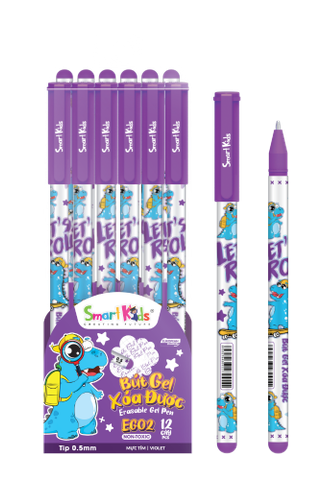 Bút Gel Xoá Được 0.5 mm Dinosaur - Smart Kids EG02 - Mực Tím
