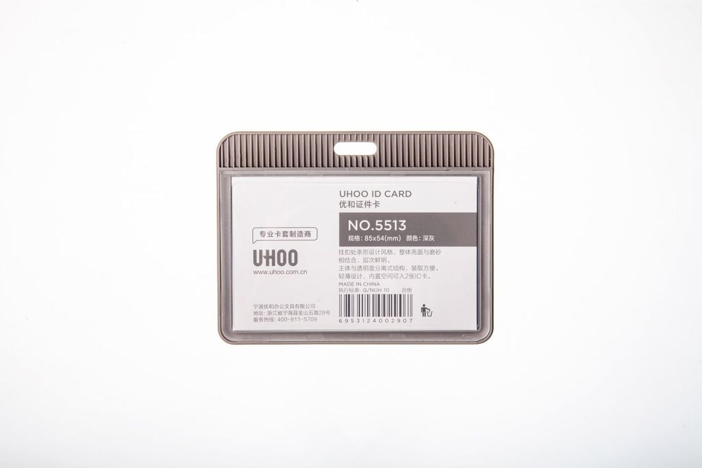 Bảng Tên Nhựa Kèm Dây Uhoo Ngang Xám 5513