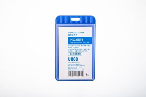 Bảng Tên Nhựa Kèm Dây Uhoo Dọc Xanh 5514