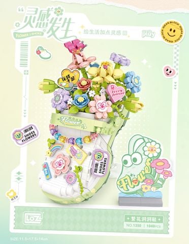Đồ Chơi Lắp Ráp Giày Crocs Hoa 1040Pcs 1350 (Thnk088)