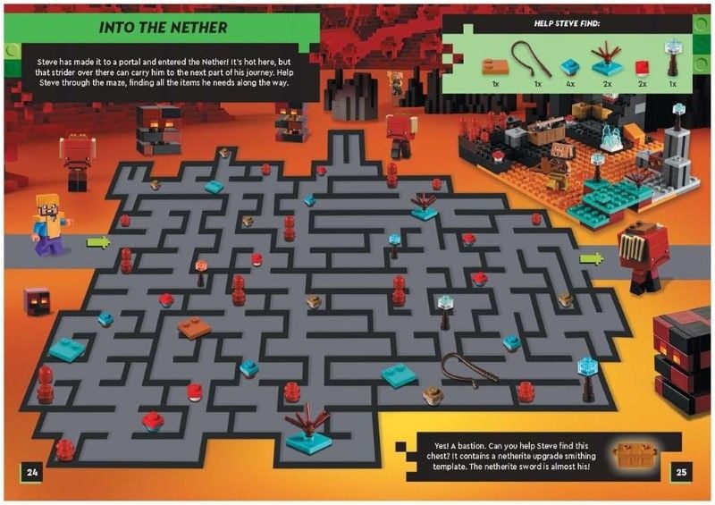 Lego Minecraft: Steve’s Netherite Adventure Search & Find Sticker Activity _ Mom 0626