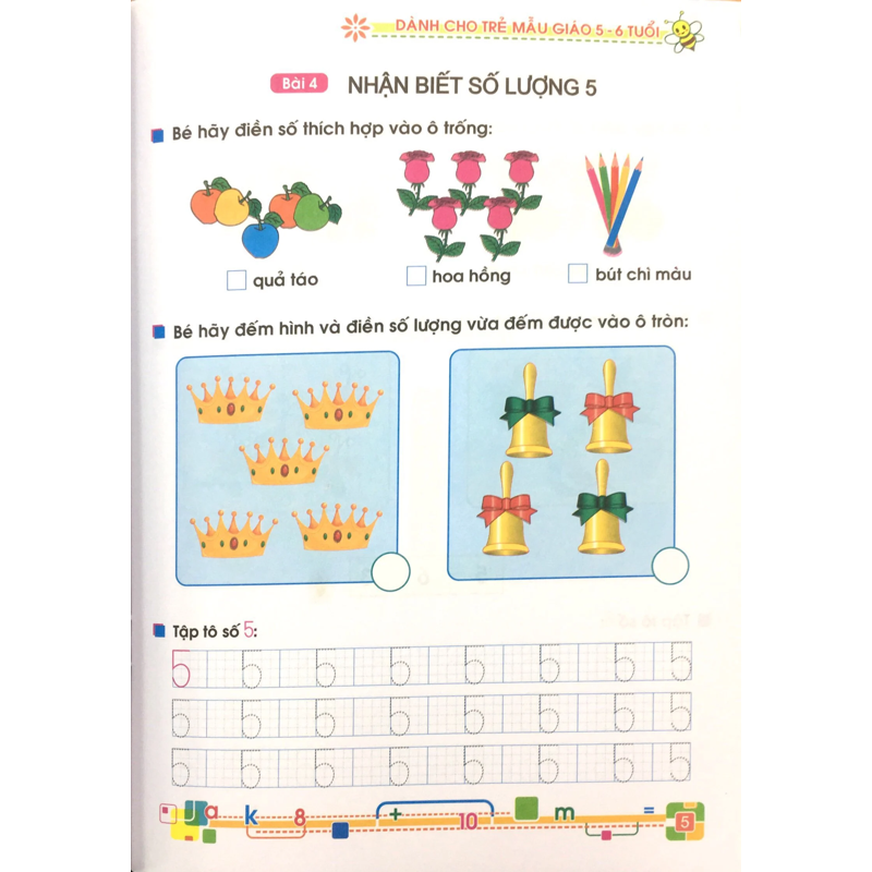 Bé Vui Học Toán (Dành Cho Trẻ Mẫu Giáo 5-6 Tuổi)