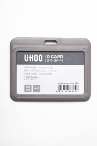 Bảng Tên Nhựa Kèm Dây Uhoo Ngang Xám 6634