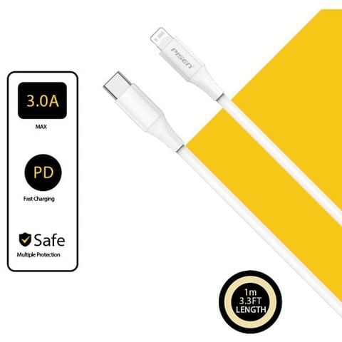 CÁP SẠC PISEN CL-PD-1000 (GLB)QUICK - MR WHITE LIGHTNING USB-C 1M (AD-0037)
