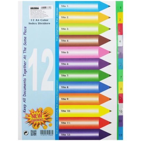 PHÂN TRANG 12 LÁ NHỰA USIGN US-012 (0013-ĐĐ)