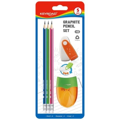 VỈ 3 VIẾT CHÌ GỖ + CHUỐT CHÌ + GÔM KR971849 (THNK068)