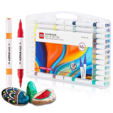 BÚT ACRYLIC MARKER 2 ĐẦU 48 MÀU HM924-48 (0639-DELI)
