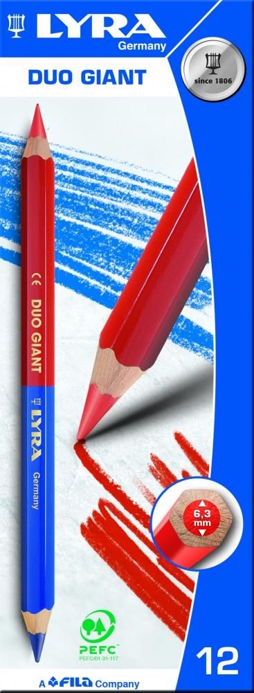 BÚT CHÌ LYRA HAI ĐẦU XANH ĐỎ DUO GIANT THÂN TO BỰ 6 CẠNH 2930101